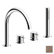 Almar Round Смеситель на борт ванны с ручным душем, 1 режим, цвет: PVD brushed copper E214006.CO