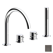 Almar Round Смеситель на борт ванны с ручным душем, 1 режим, цвет: PVD brushed gun metal E214006.GM