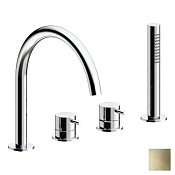 Almar Round Смеситель на борт ванны с ручным душем, 1 режим, цвет: PVD polished gold E214006.GO