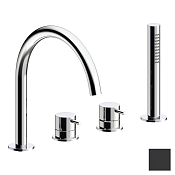 Almar Round Смеситель на борт ванны с ручным душем, 1 режим, цвет: matt black E214006.MB