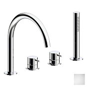 Almar Round Смеситель на борт ванны с ручным душем, 1 режим, цвет: matt white E214006.MW