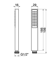 Almar Thin Ручной душ, 1 режим, цвет: matt black E082070.MB