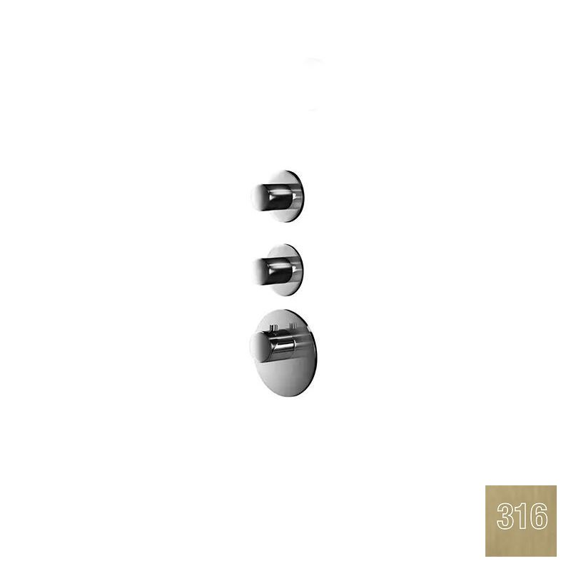 Almar High Flow Round Термостат для душа, внешняя часть на 2 потр., цвет: 316 PVD brushed high brass E180032.HB316