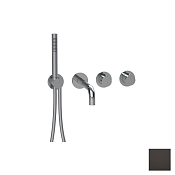 Almar Modular Round Термостат для ванны с изливомидушем, внешняя часть, цвет: polished deep black E180135.DB