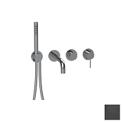 Almar Modular Round Смеситель для ванны: излив, душ, внешняя часть, цвет: brushed absolute black E180143.AB