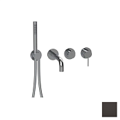 Almar Modular Round Смеситель для ванны: излив, ручной душ, внешняя часть, цвет: polished deep black E180143.DB