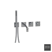 Almar Modular Square Термостат для ванны с изливом,душем, внешняя, цвет: 316 brushed absolute black E180185.AB316