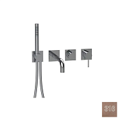 Almar Modular Square Смеситель для ванны: излив, ручной душ, внешняя часть, цвет: 316 brushed copper E180193.CO316