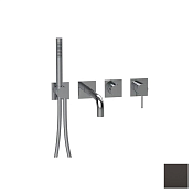 Almar Modular Square Смеситель для ванны: излив, душ, внешняя часть, цвет: polished deep black E180193.DB