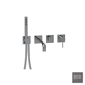 Almar Modular Square Смеситель для ванны: излив, душ, внешняя часть, цвет: 316 brushed gun metal E180193.GM316