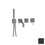 Almar Modular Square Смеситель для ванны с изливом и ручнымдушем, внешняя часть, цвет: matt black E180193.MB