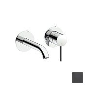 Almar Round Смеситель для раковины, внешняя часть, излив 15,5 см, цвет: PVD brushed absolute black E210053.AB