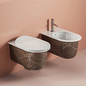 ArtCeram Chic Биде подвесное 38x53 см, 1 отверстие, с переливом, с креплениями, цвет: bronze amani CHB001 49 00