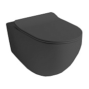 ArtCeram File 2.0 Унитаз подвесной 37x52 см, смыв торнадо, покрытие Saniglaze, цвет: glossy black FLV006 03 00