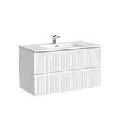 Sancos Snob R Тумба под раковину, подвесная 89х44,5х50h см, два ящика с доводчиком, цвет: bianco SNR90W