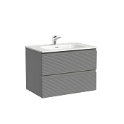 Sancos Folk Тумба под раковину, подвесная 69х44,5х50h см, два ящика с доводчиком, цвет: ergraut soft FL70ES