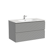 Sancos Folk Тумба под раковину, подвесная 89х44,5х50h см, два ящика с доводчиком, цвет: ergraut soft FL90ES