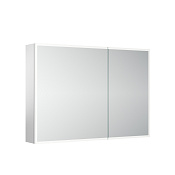 Sancos Evoke Зеркальный шкаф с LED подсветкой 100х13,6х70h см, 4 стеклянных полки, цвет: алюминий SC80100