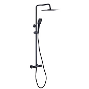 Sancos Kanedo Душевая система с термостат. смесителем, верхний и ручной душ, шланг, цвет: черный мат SC7100MB