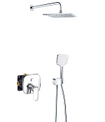 Kludi Ameo Душевой комплект: встраиваемый смеситель, без излива, верхий и ручной душ, цвет: хром 416400575