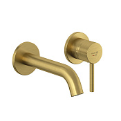 Kludi Bozz Смеситель для раковины встраиваемый, внешняя часть, длина излива 18 см, цвет: браш. зол. 38244N076