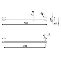 Kludi Vela S Полотенцедержатель 64,8 см, подвесной, цвет: хром 2597905