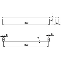 Kludi Vela C Полотенцедержатель 83 см, подвесной, цвет: черный матовый 3196139