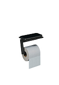 Kludi Vela C Держатель туалетной бумаги с полочкой, подвесной, цвет: черный матовый 3197139