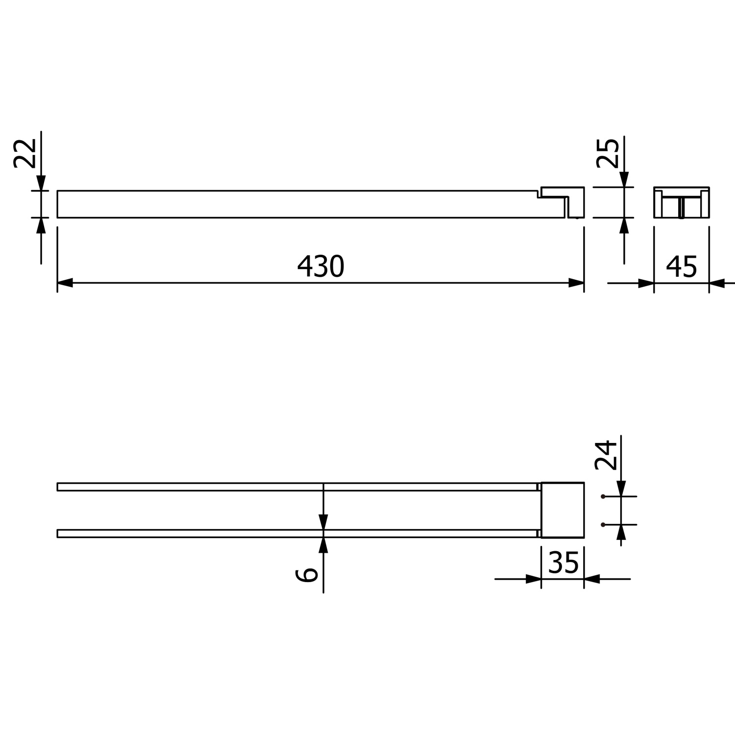 Kludi Vela C Полотенцедержатель 43 см, подвесной, цвет: хром 3197705