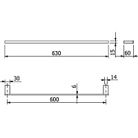 Kludi Vela C Полотенцедержатель 63 см, подвесной, цвет: черный матовый 3197939