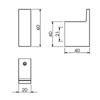 Kludi Vela C Крючок для полотенца, подвесной, цвет: черный матовый 3198439