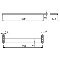 Kludi Vela C Полотенцедержатель 63 см, подвесной, цвет: черный матовый 3198839