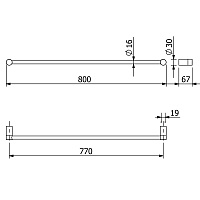 Kludi Vela R Полотенцедержатель 80 см, подвесной, цвет: черный матовый 5896139
