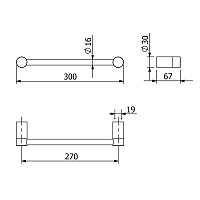 Kludi Vela R Полотенцедержатель 30 см, подвесной, цвет: черный матовый 5896239