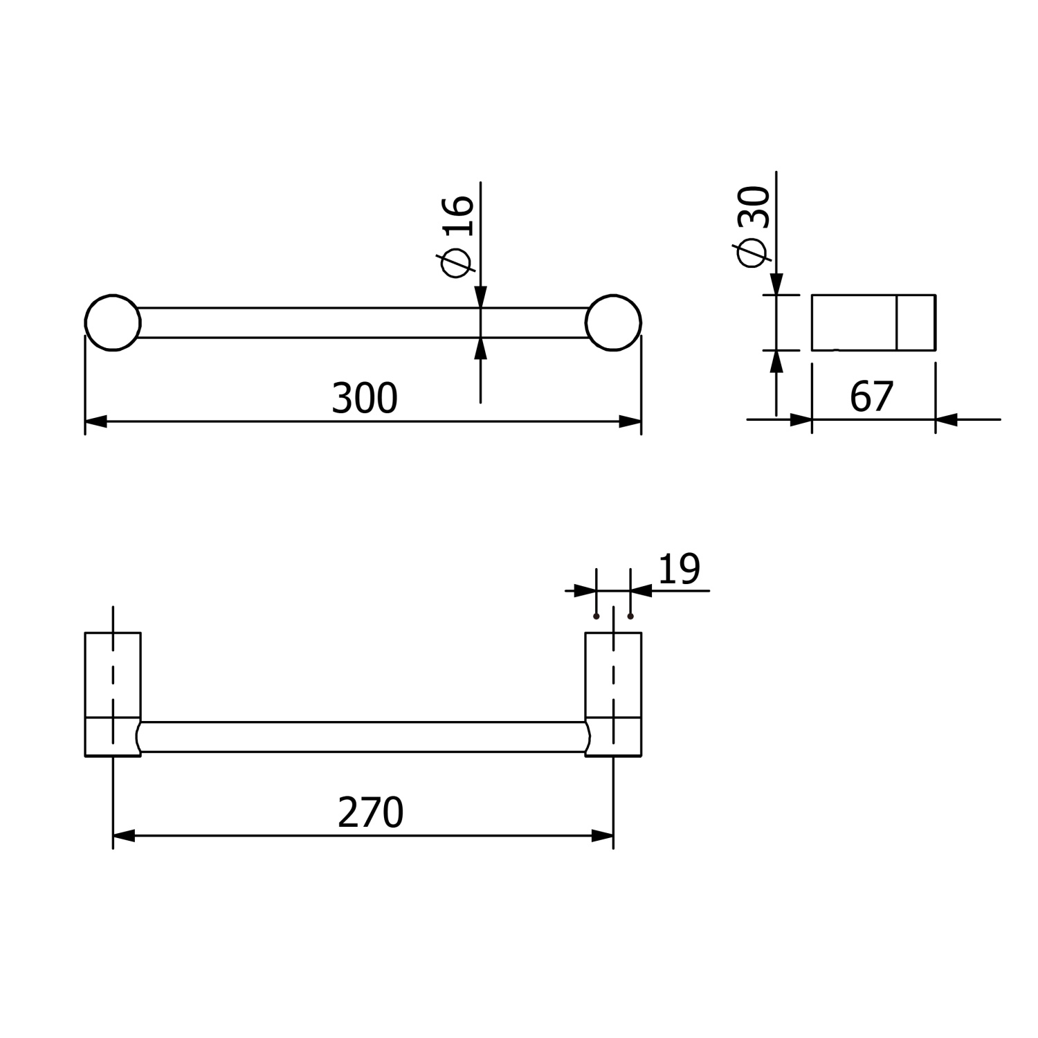 Kludi Vela R Полотенцедержатель 30 см, подвесной, цвет: белый матовый 5896253