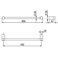 Kludi Vela R Полотенцедержатель 45 см, подвесной, цвет: черный матовый 5898039
