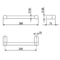 Kludi Vela R Полотенцедержатель 28 см, подвесной, цвет: хром 5898105