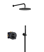 Kludi Nova Fonte Душевой комплект: встраиваемый смеситель,верхий душ и ручной душ, цвет: черный мат. 208313915