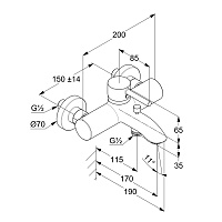 Kludi Bozz Смеситель для ванны и душа настенный, длина излива 17 см, цвет: белый матовый 386915376