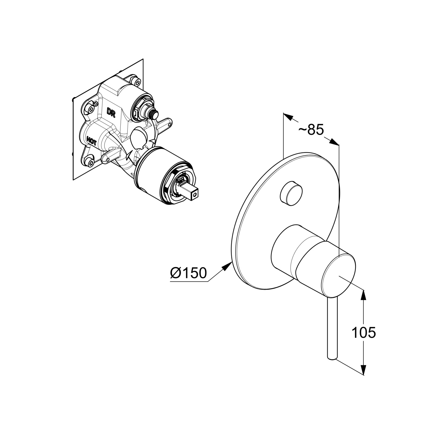 Kludi Bozz Смеситель для душа на 2 потребителя, встраиваемый, внешняя часть, цвет: хром 387590576