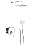 Kludi Ameo Душевой комплект: встраиваемый смеситель, без излива, верхий и ручной душ, цвет: хром 416720575