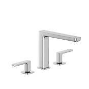 Kludi Renon Смеситель для раковины на 3 отверстия, с донным клапаном, высота излива 18см, цвет: хром 423930575