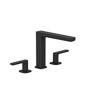 Kludi Renon Смеситель для раковины на 3 отв., с донным клапаном, выс. изл. 18см, цвет:черный матовый 423933975