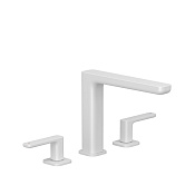 Kludi Renon Смеситель для раковины на 3 отв., с донным клапаном, выс. изл. 18см, цвет: белый матовый 423935375