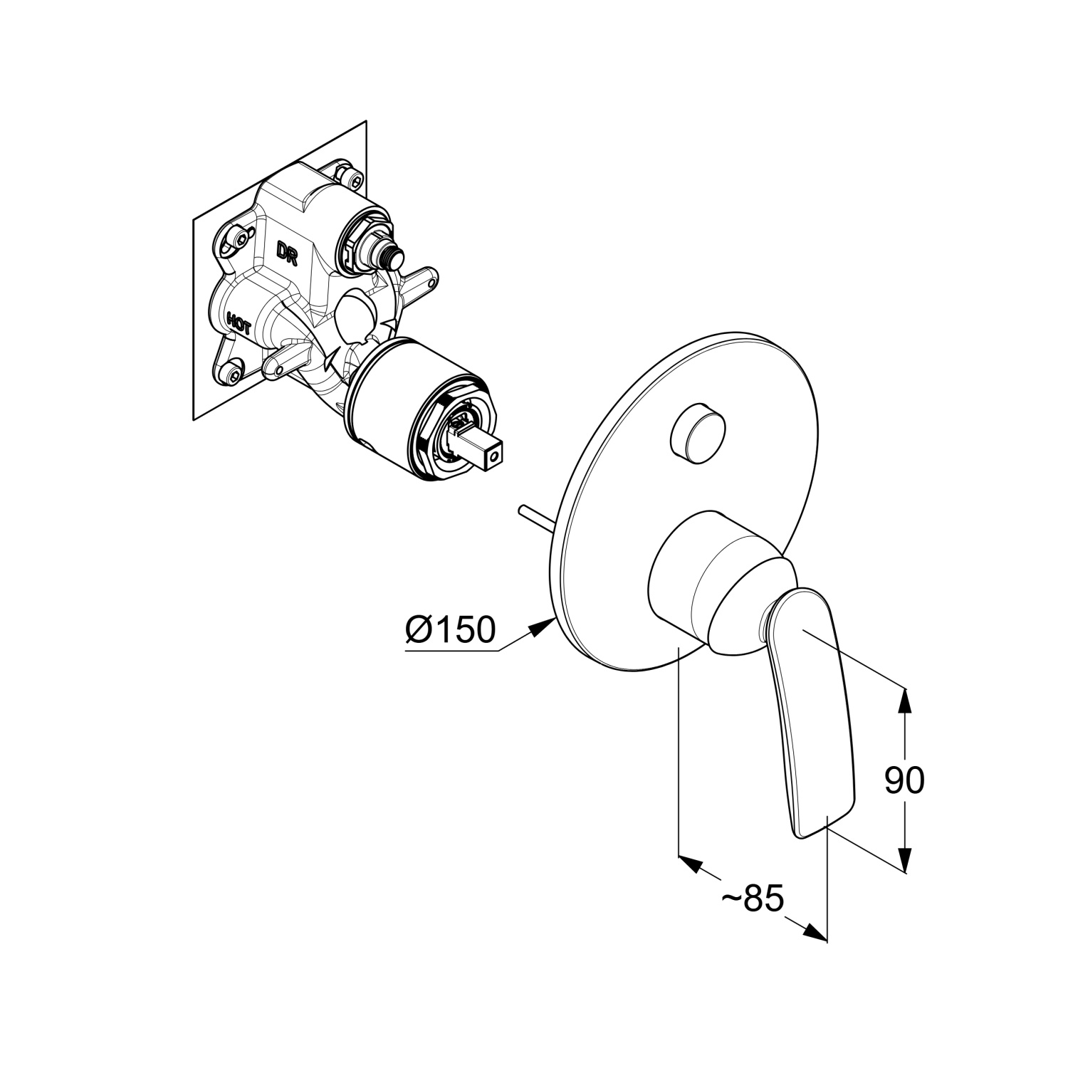 Kludi Balance Смеситель для душа на 2 потребителя, встраиваемый, внешняя часть, цвет: хром 527590575