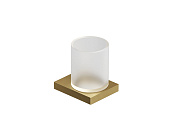 Kludi Vela C Стакан для зубных щеток, подвесной, стеклянный, цвет: брашированное золото 31975N0