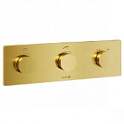 Kludi Pushtronic Смеситель для душа термостатический 2 потребителя, встраиваемый, цвет: браш. зол. 38300N0-00