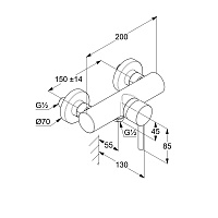 Kludi Bozz Смеситель для душа настенный, с рычагом, цвет: брашированное золото 38831N076