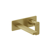 Kludi Renon Смеситель для раковины встраиваемый, внешняя часть, длина изл. 19 см, цвет: браш. золото 42244N075