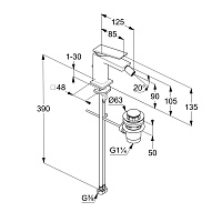 Kludi Decus Смеситель для биде, с донным клапаном, длина излива 12,5 см, цвет: брашированное золото 54217N075